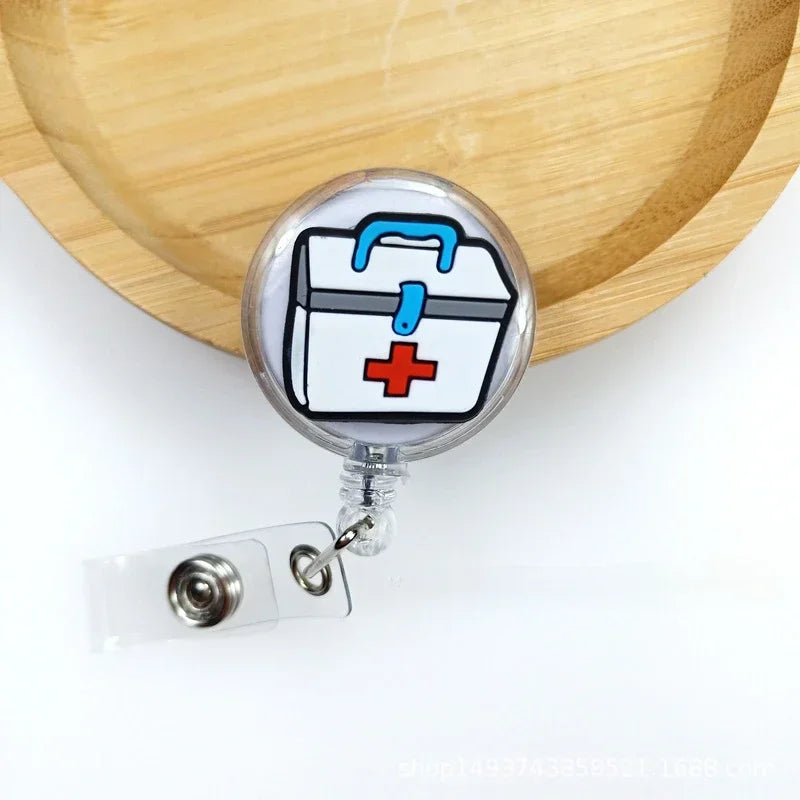 Cute Cartoon Retractable Doctor Nurse Badge Reel ID Lanyard Name Tag Card Badge Holder Reels Keychain Card Holder Accessories