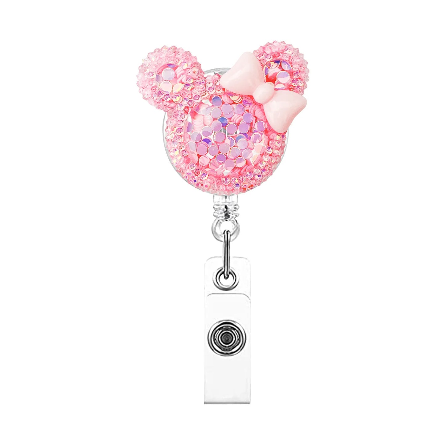 Cartoon Mouse Merry Christmas Style Badge Reel Nurse Workers Enfermera ID Holder Retractable Name Card Holder Accessory