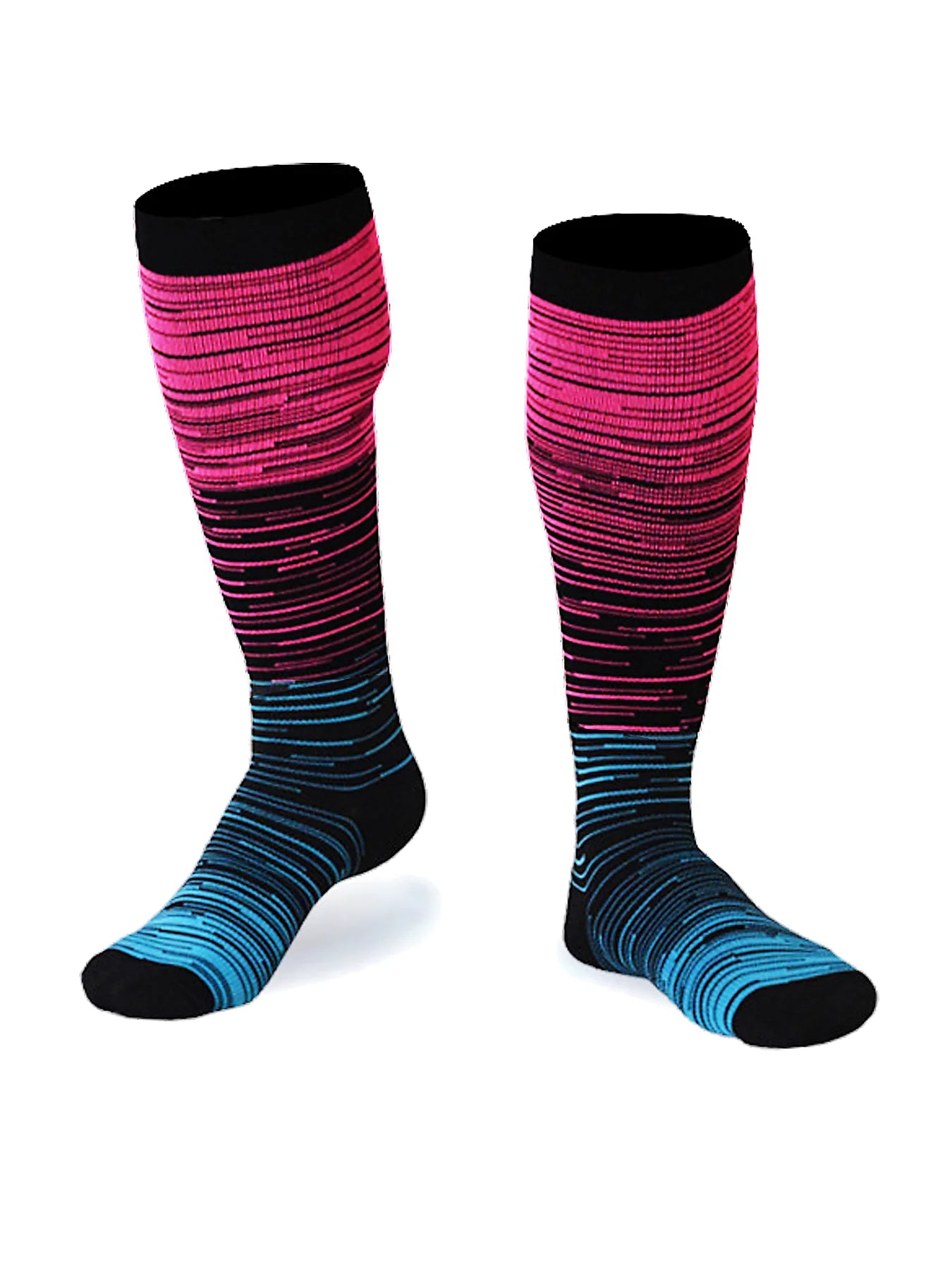 Pressure Socks Striped Gradient Compression Stockings for Men and Women Compression Socks for Cycling Sport