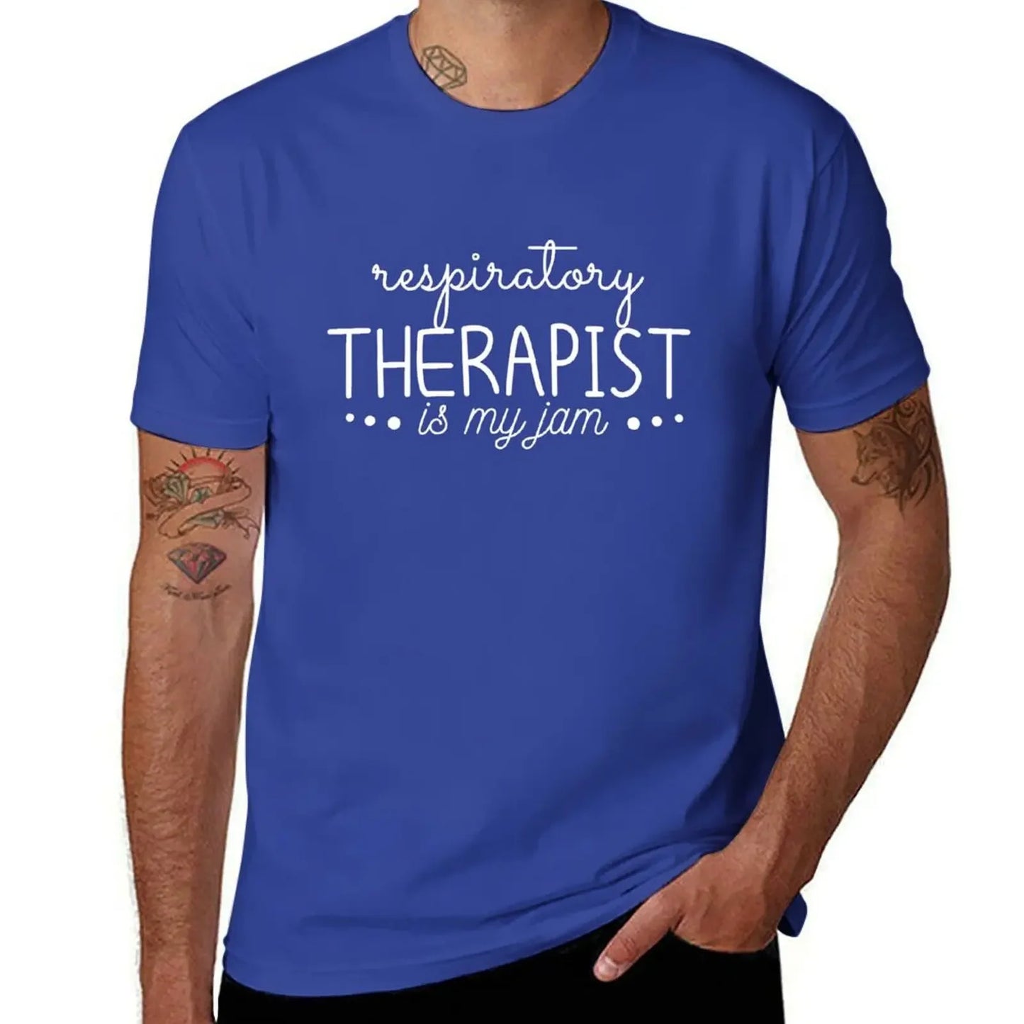 respiratory therapist is my jam funny, T-Shirt blue archive man t shirt cotton graphic tees oversizeds plain white t shirts men