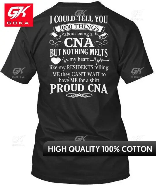 Cna Certified Nursing Assistant I Could Tell T-Shirt Made in USA S Graphic T Shirts Mens Clothing New in Tops Anime Funny