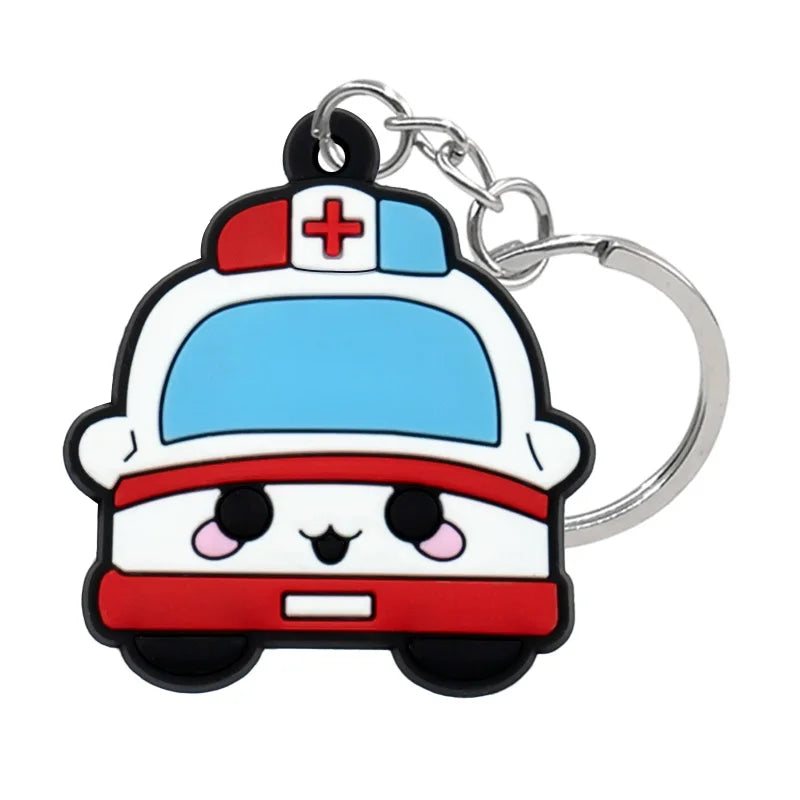 1PCS PVC Rubber Hot Keychain for nurses New Design Medicine Style Heart & Brain Car Key Pendant Cute Bag Ornament Gift