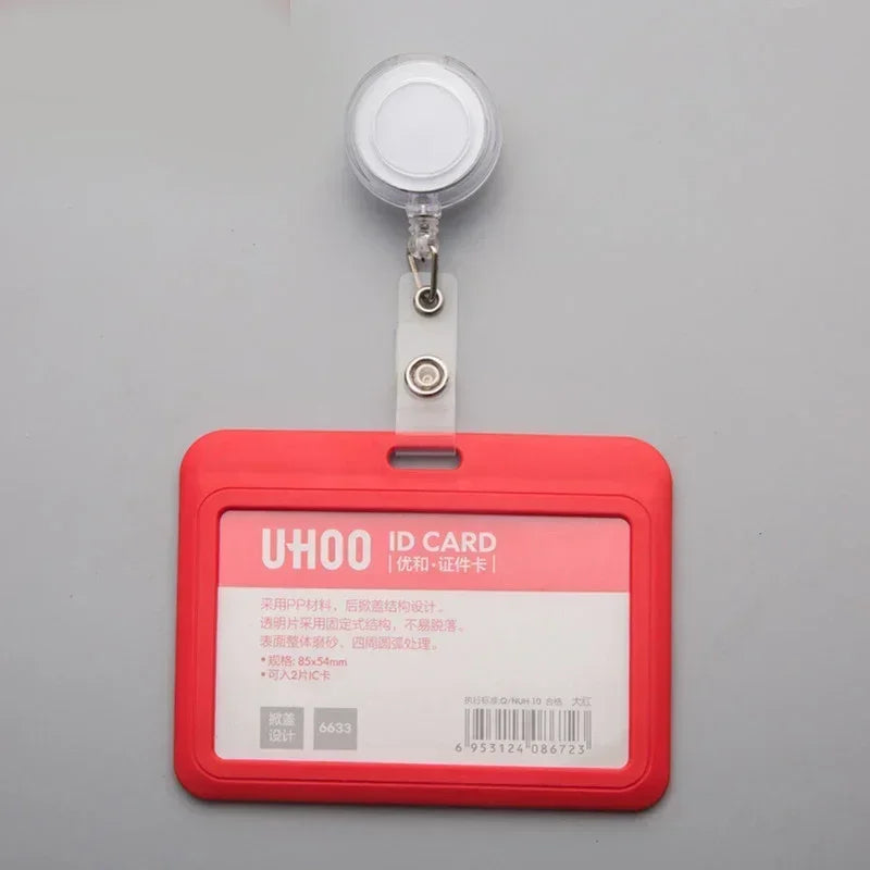 Women Student Credit Card Cover Case Pouch Creative Transparent Retractable Nurse Badge Doctor ID Card Holder Clip Badge