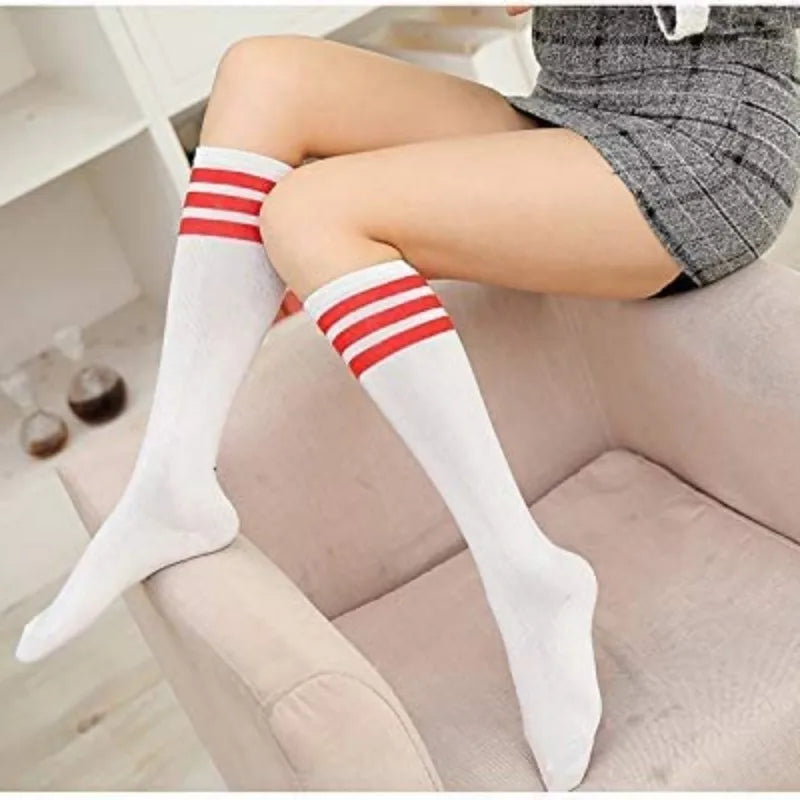 Compression Socks Unisex Football Socks Non-slip Long Tube Knee High Stockings Socks Striped Soccer Socks Running Sports Socks