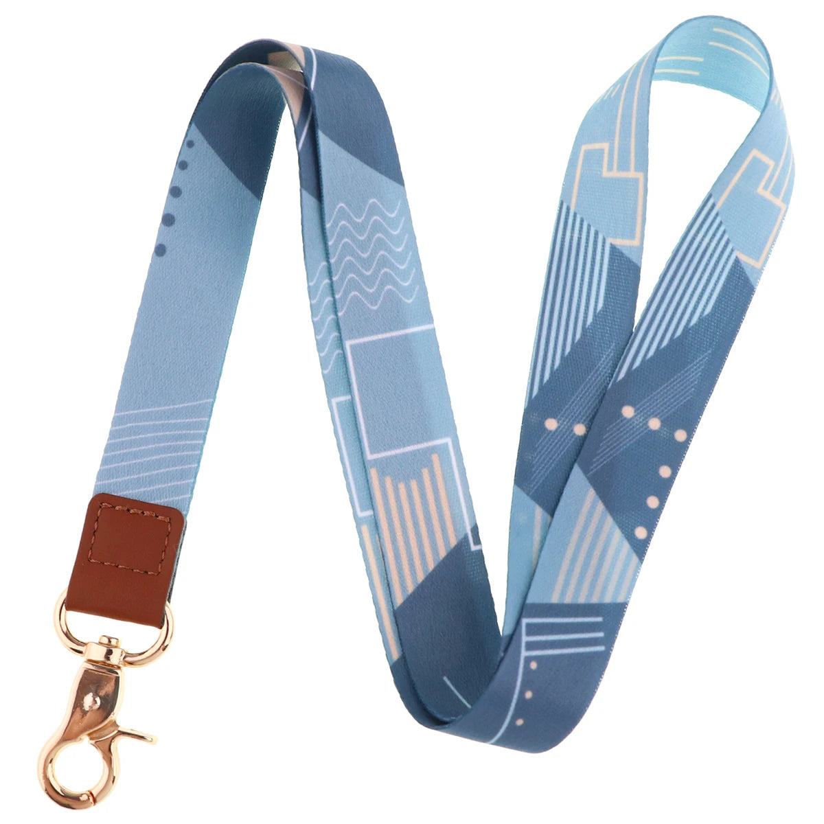 Ransitute R2809 DIY Minimalist Pattern Patchwork ID Card Holder Bus Card Holder Staff Card Lanyard For Keys Phone DIY Hang Rope