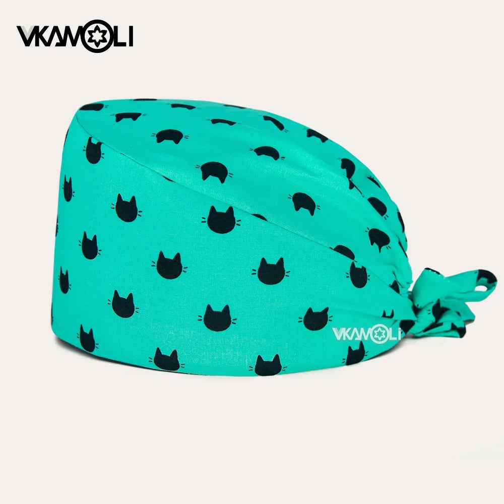 halloween print surgical caps woman and man medical scrubs cap skull print surgery cap shop lab beauty work accessories