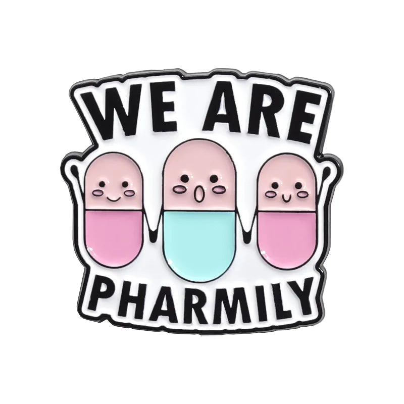 Medical Items Collectibles Enamel Pin Custom Cartoon Capsule Pills Syringe Scalpel Badge Lapel Brooch Jewelry Gift For Friends