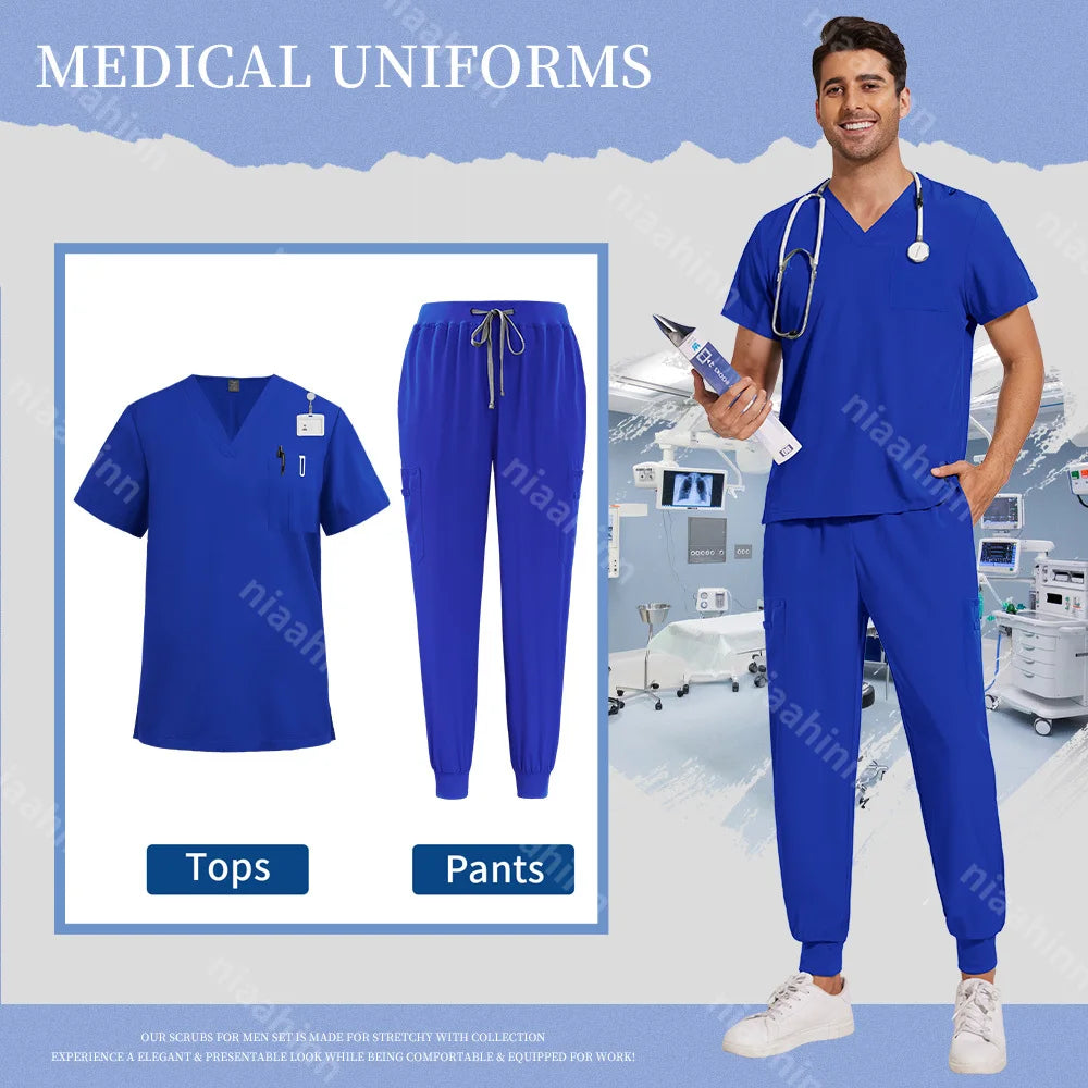 Operating Room Scrub Suit Medical Uniform Hospital Doctor Work Sets Medical Accessories Dental Surgical Suits Workwear Wholesale