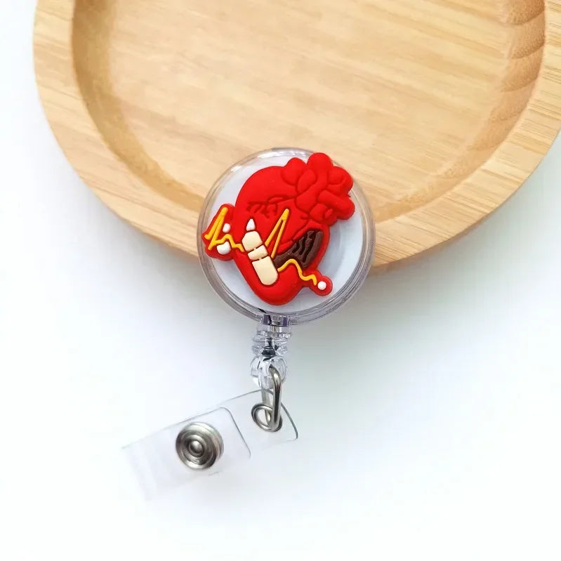 Cute Cartoon Retractable Doctor Nurse Badge Reel ID Lanyard Name Tag Card Badge Holder Reels Keychain Card Holder Accessories