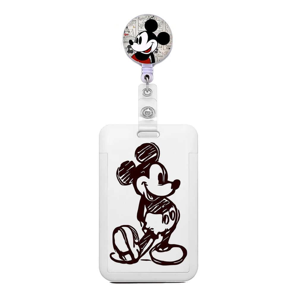 Cartoon Keychain Easy Retractable Badge Reel Clip Cartoon Doctor Student IC ID Card Badge Holder