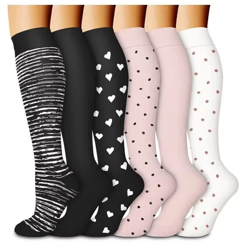 Animal Fruit Compression Socks for Men Women Running Nurse Compression Socks Nurses Sport 6 PAIRS Ladies Lady Womens Running