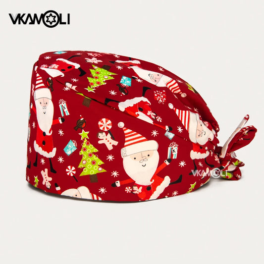 2024 NEW Christmas Scrub cap Surgical Hats Working Cap For Women Men Nursing Scrub hat medical nurse accessories