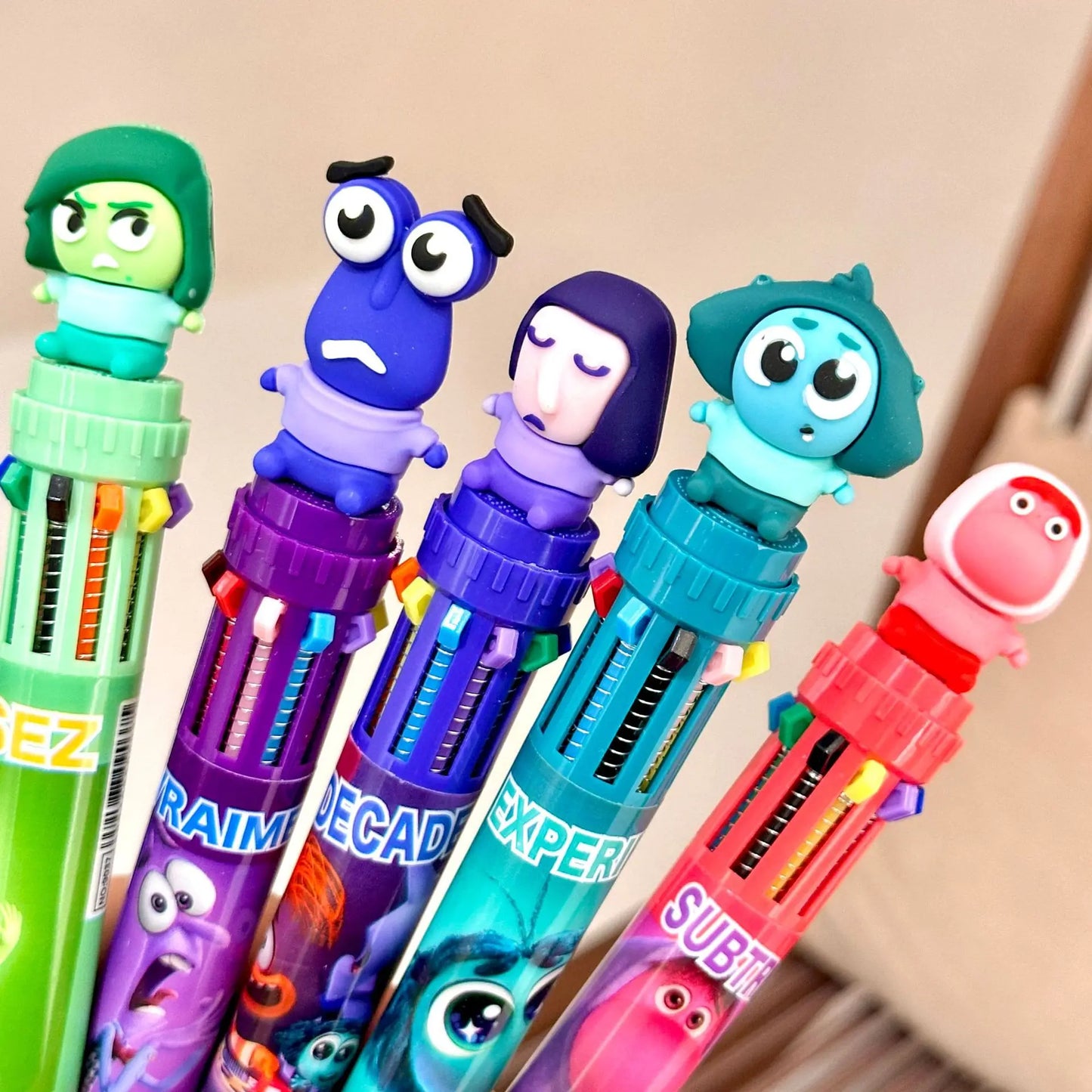 9/36 Pcs Joy Sadness Inside Out 10-Color Ballpoint Pen Student Child Ball Pen Cartoon Supplies Stationery Gift Prize Wholesale