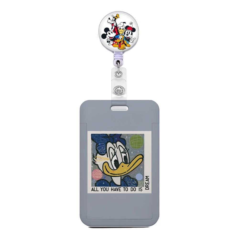 Cartoon Keychain Easy Retractable Badge Reel Clip Cartoon Doctor Student IC ID Card Badge Holder