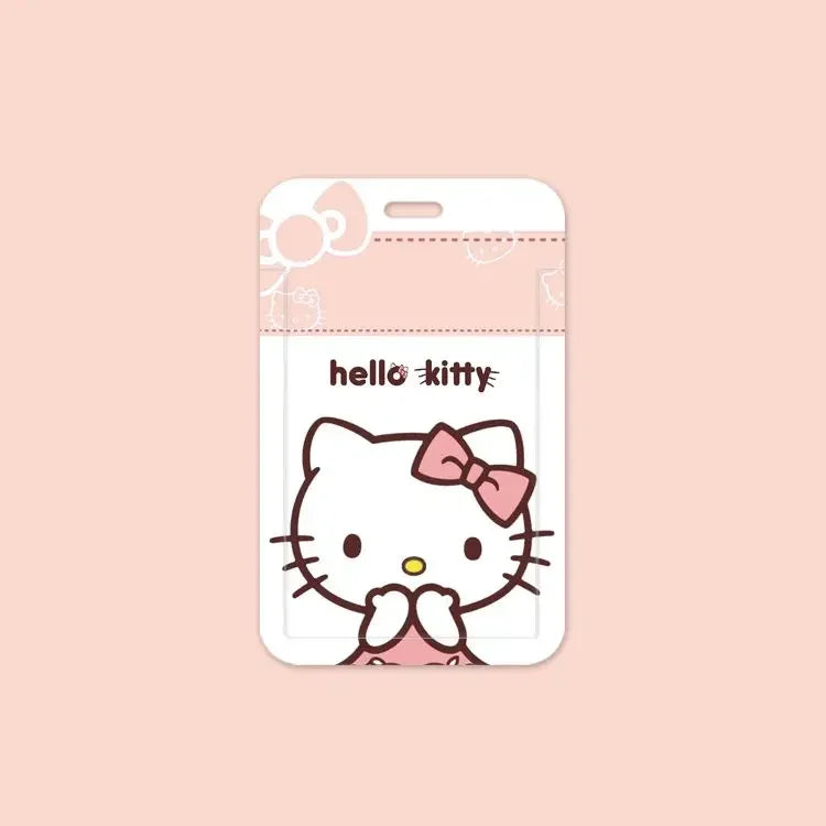 Anime Sanrio Cute Girl Heart Card Holder Set Hello Kitty Doctor Nurse ID Cards Listing Badge Lanyard  Buckle Retractable ID Card