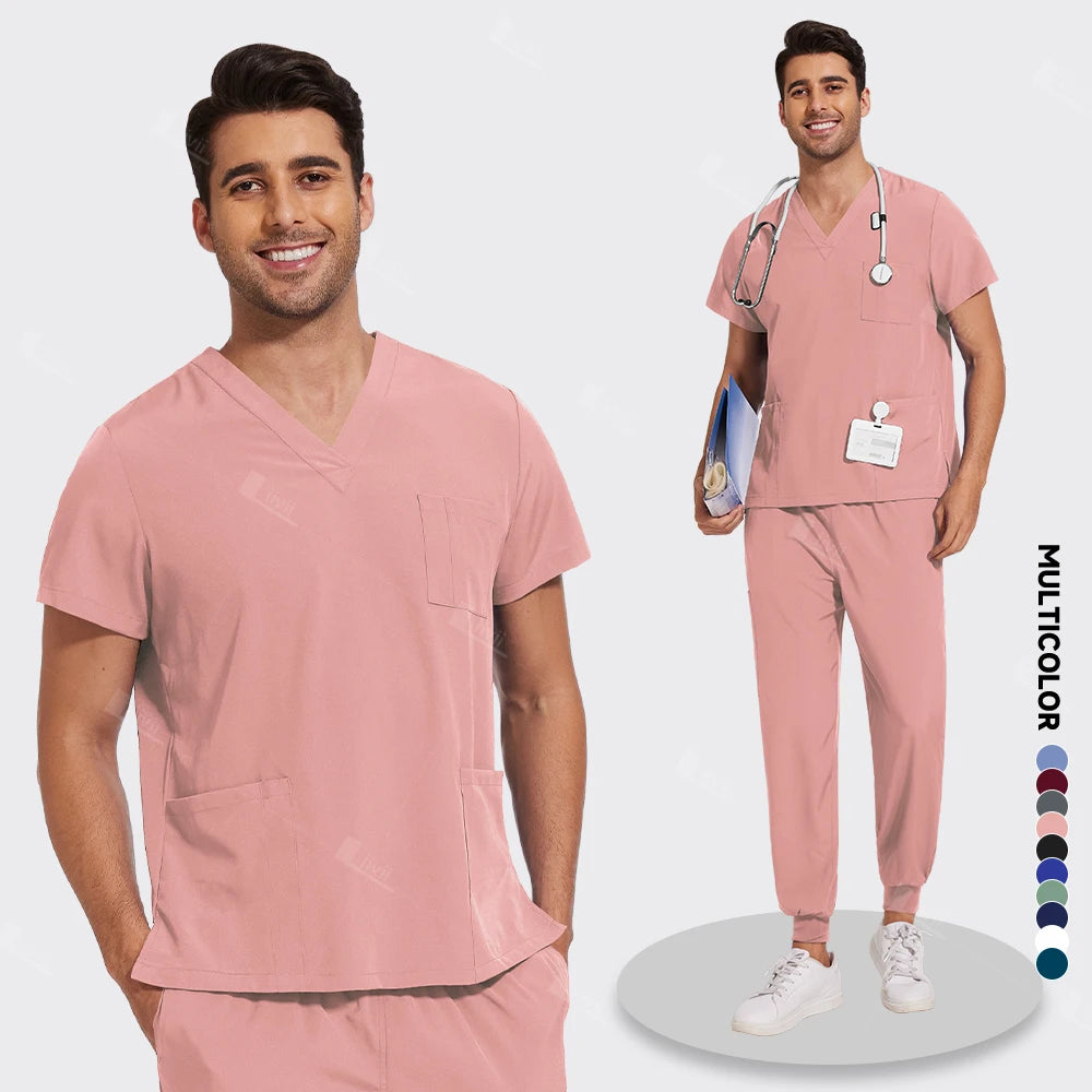 Doctor Nurse Surgical Workwear Medical Scrubs Uniforms Women Men Jogger Set Hospital Accessories Operating Room Wholesale Price