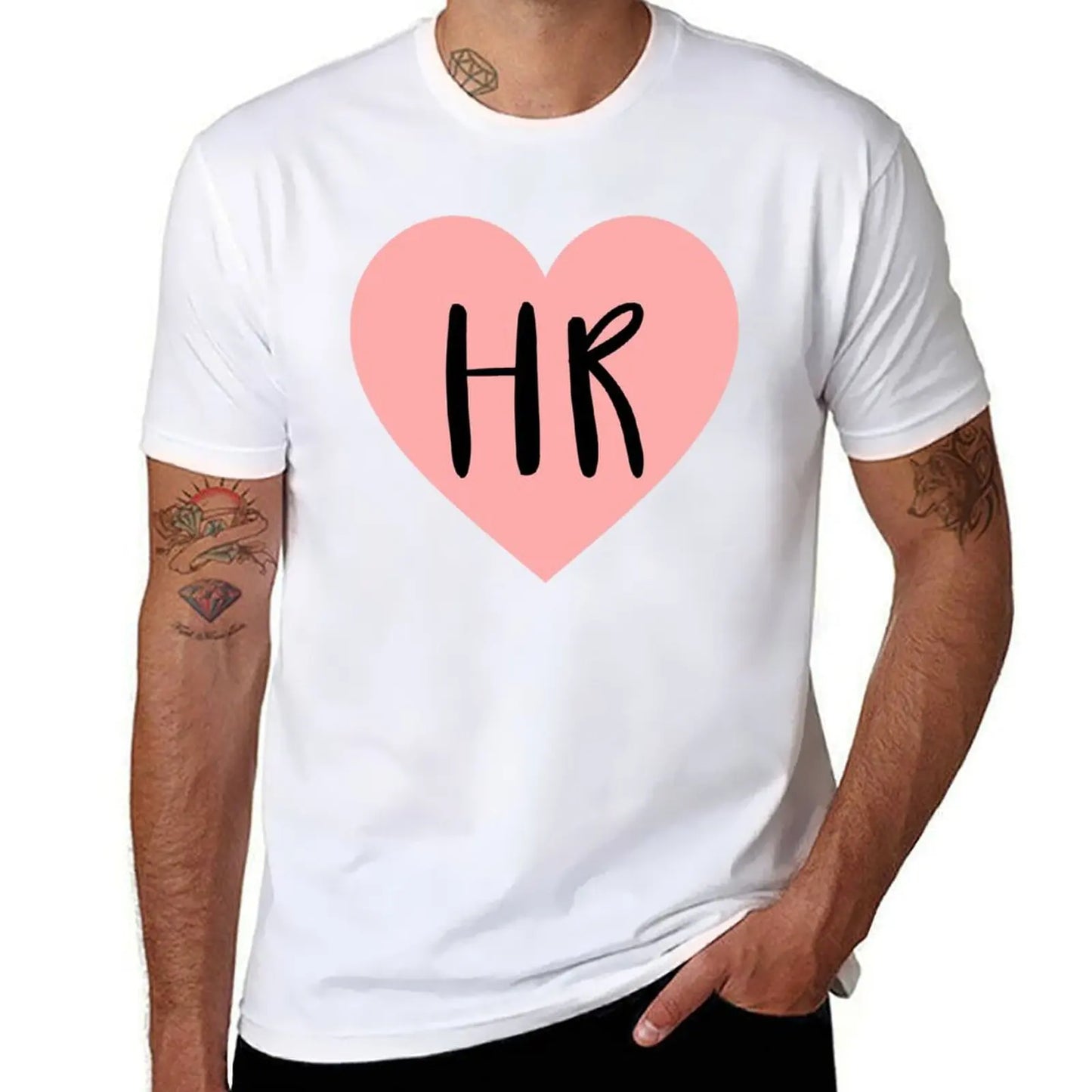 Heart I Love HR Human Resources T-Shirt oversize t-shirts man cute tops outfits for men