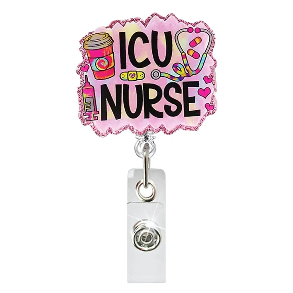 Hospital Retractable Badge Reel With Belt Clip Cute Nurse Doctor Name Tag Card Holder Accessories Office Supply Clip Staff Card