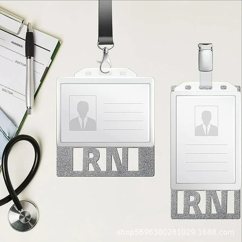 Hot RN Badge Reel Partner Card Nurse Badge Accessories Flash Horizontal Vertical Double Hollowed Out Identification Card