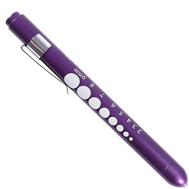 1PCS Reusable LED Medical Penlight Flashlight with Pupil Gauge Pocket Clip Pen Light Torch Lamp for Nurses Doctors Reading