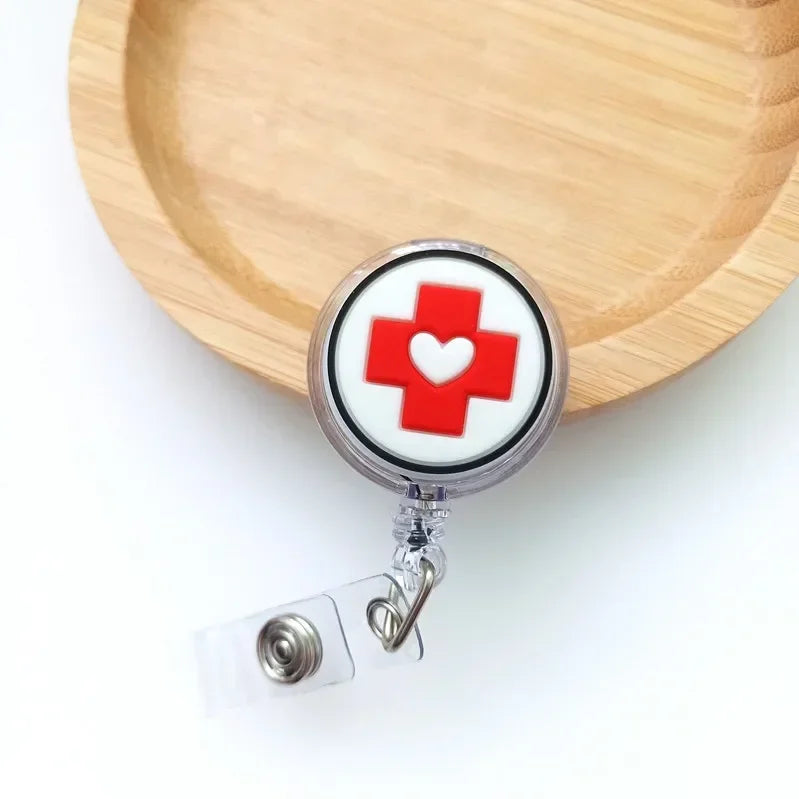 Cute Cartoon Retractable Doctor Nurse Badge Reel ID Lanyard Name Tag Card Badge Holder Reels Keychain Card Holder Accessories