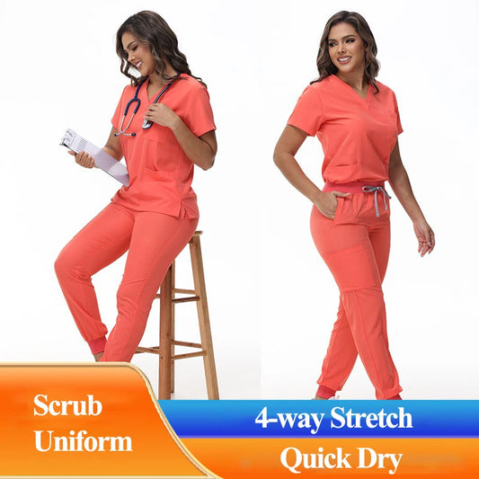 Hot Sale Medical Scrubs Uniform New Doctor and Nurse Uniform Durable Dental Pediatric Quick-Dry Healthcare services Set 42109