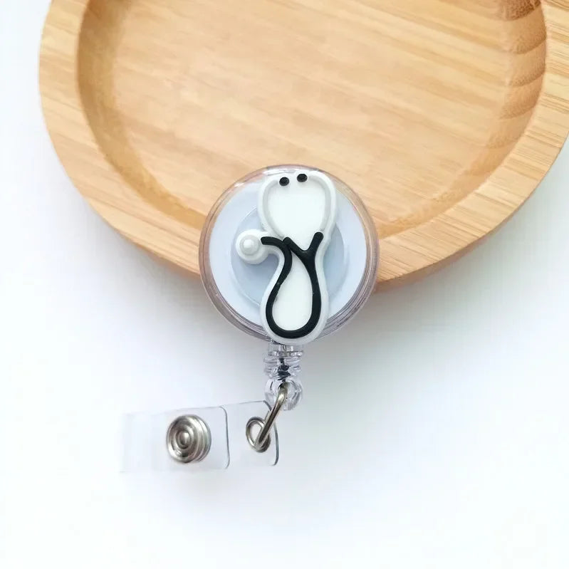 Cute Cartoon Retractable Doctor Nurse Badge Reel ID Lanyard Name Tag Card Badge Holder Reels Keychain Card Holder Accessories