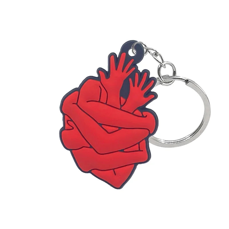 1PCS PVC Rubber Hot Keychain for nurses New Design Medicine Style Heart & Brain Car Key Pendant Cute Bag Ornament Gift