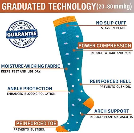 Dropship Compression Socks Knee High Running Men Women Socks Best For Athletic Nursing Outdoor Hiking Flight Travel Stockings