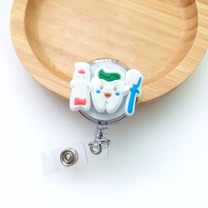 Cute Cartoon Retractable Doctor Nurse Badge Reel ID Lanyard Name Tag Card Badge Holder Reels Keychain Card Holder Accessories