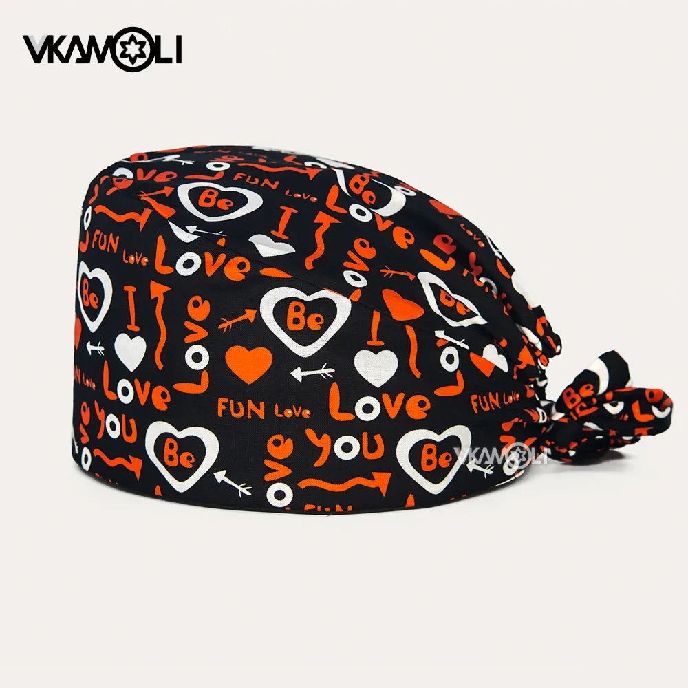 Fashion leopard print Scrubs hat accesorios medicos scrub caps Health service Workers cap nurse accessories surgery cap women