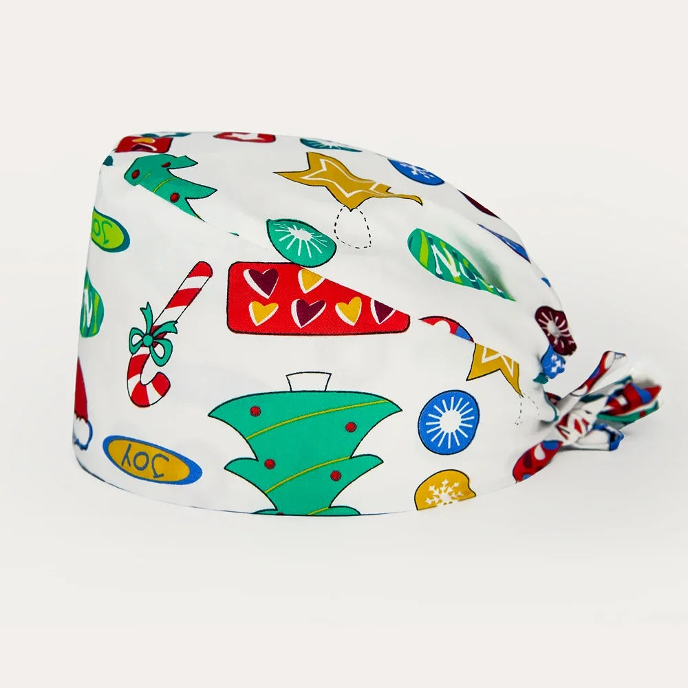 2024 NEW Christmas Scrub cap Surgical Hats Working Cap For Women Men Nursing Scrub hat medical nurse accessories