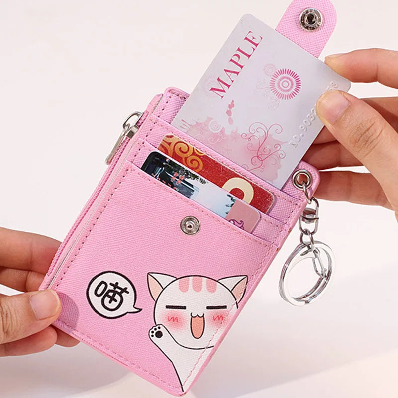 Unisex 5 Bits Badge Reel Business Named Card Holder Identity Lanyard PU Neck Strap Card Bus ID IC Holders With Coin Purse