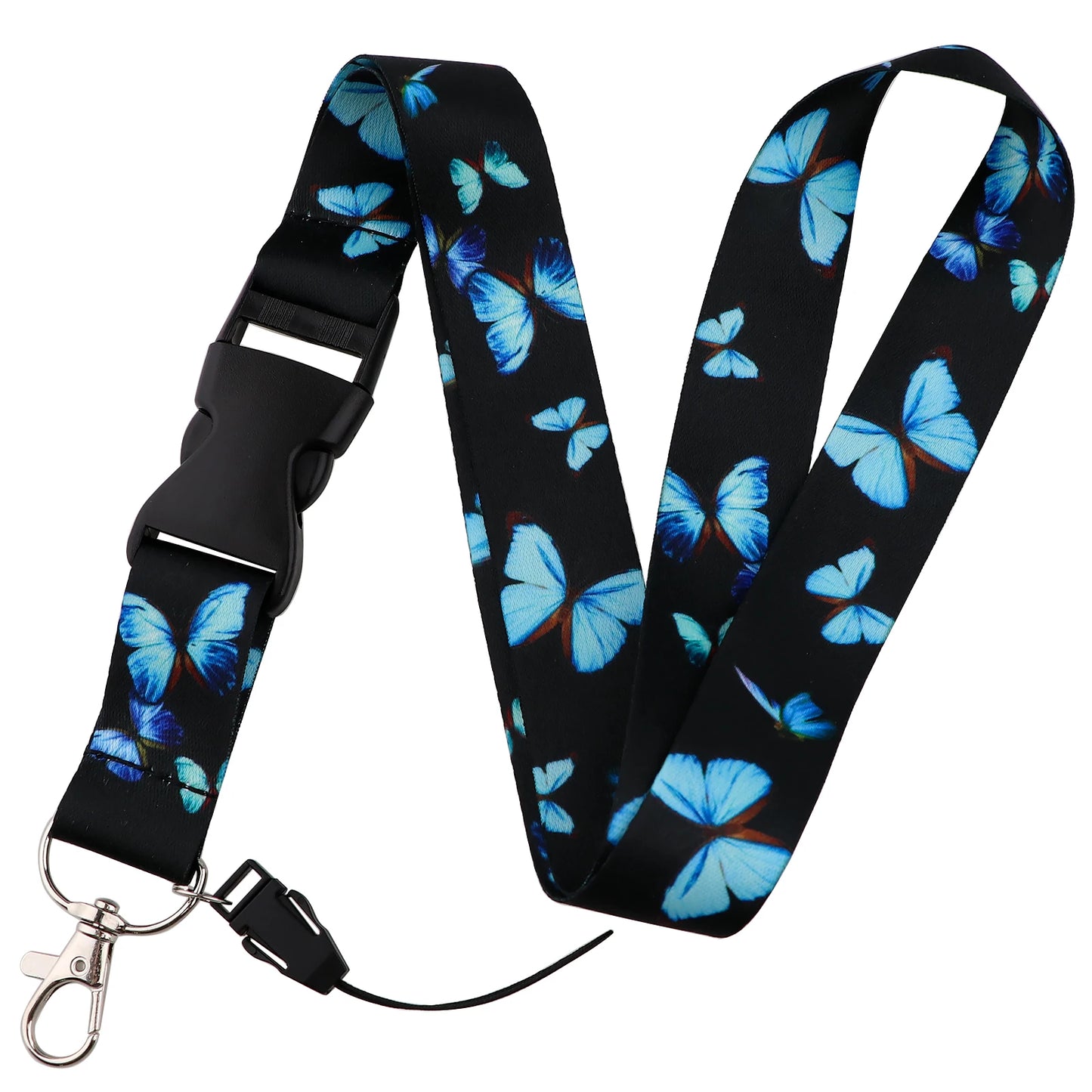 Butterfly Moon Pattern Lanyard for Key Neck Strap Card ID Badge Holder Keychain Key Holder Keyring Accessories Doctor Nurse Gift