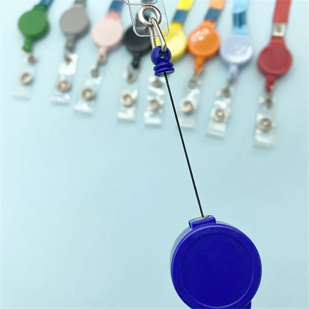 Long Retractable Badge Reel Lanyard Name Tag Card Badge Holder Universal Office Work Card Id Hanging Rope Necklace Strap Supplie