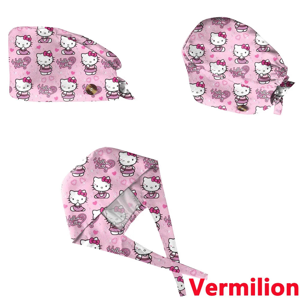 Unisex Soft Scrub Cap Cartoon Printing Scrubs Hat For Women Surgicals Hat Women'S And Men Operating Room Hat Nursing Accessories