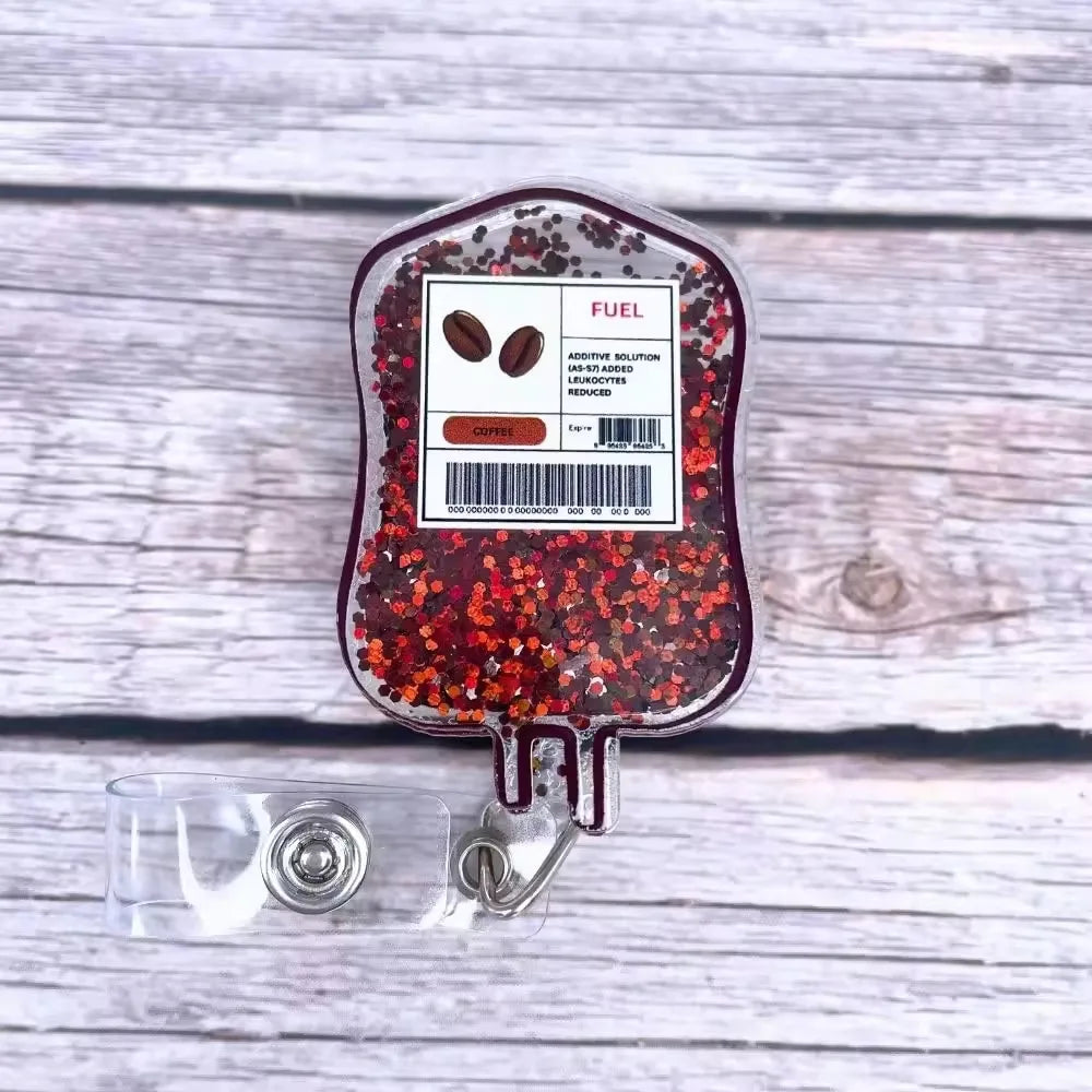 Quicksand Blood Type Bag Badge Reels Retractable Badge Holder Nurse Doctor Id/Ic Work Card Holder Badge Clip Office Supplies