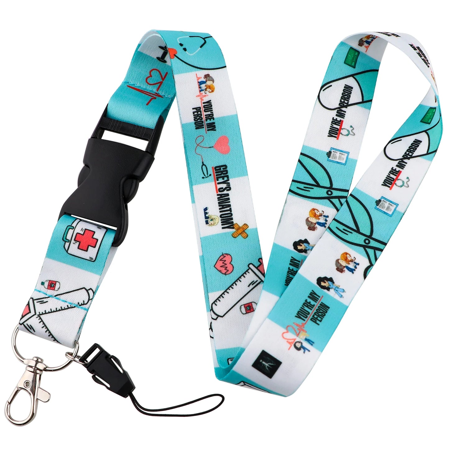 Butterfly Moon Pattern Lanyard for Key Neck Strap Card ID Badge Holder Keychain Key Holder Keyring Accessories Doctor Nurse Gift