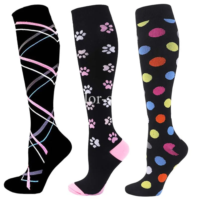 CFS Compression Socks Women Men Knee Stocking 20-30mmHg Edema Diabetes Varicose Veins Nurse Compression Socks Running Sport Sock