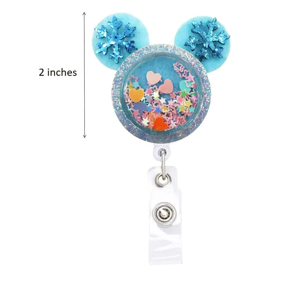 Cartoon Mouse Merry Christmas Style Badge Reel Nurse Workers Enfermera ID Holder Retractable Name Card Holder Accessory