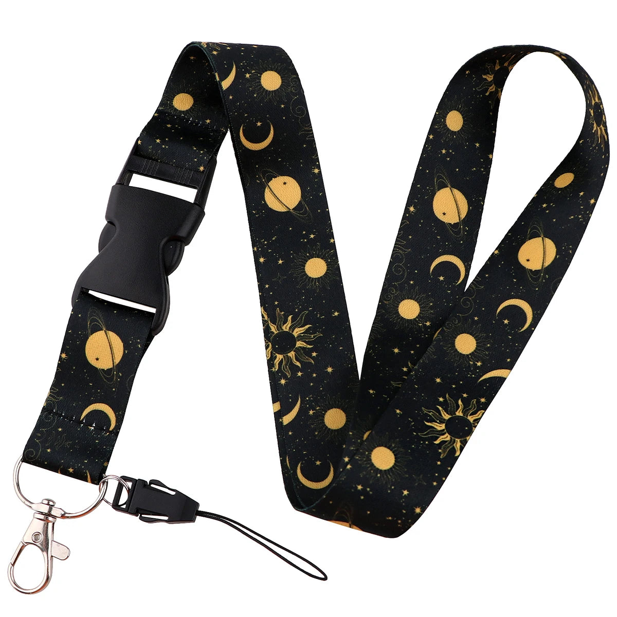 Butterfly Moon Pattern Lanyard for Key Neck Strap Card ID Badge Holder Keychain Key Holder Keyring Accessories Doctor Nurse Gift