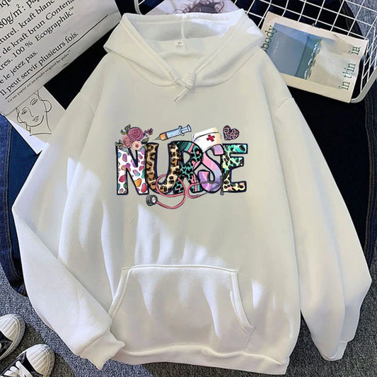 New Fashion Unisex Nurse Printed Hoodies  Men Women Casual  Long Sleeve Hoodie Pullovers Teens Outdoor Sweatshirts