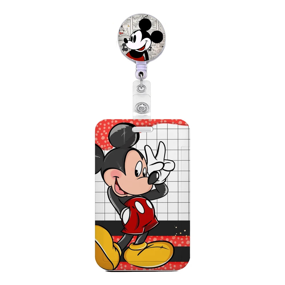 Cartoon Keychain Easy Retractable Badge Reel Clip Cartoon Doctor Student IC ID Card Badge Holder