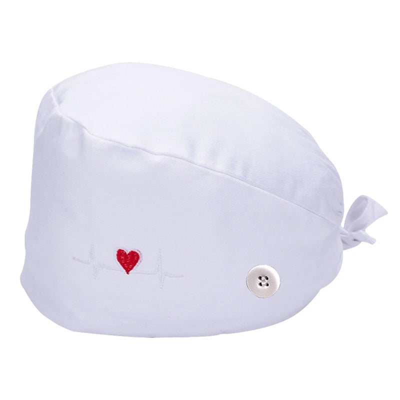 Fashion Floral Surgical Cap Doctor Hat Nurse Printin Solid Color Embroidery Operating Room Medical Women Operating Room Hat