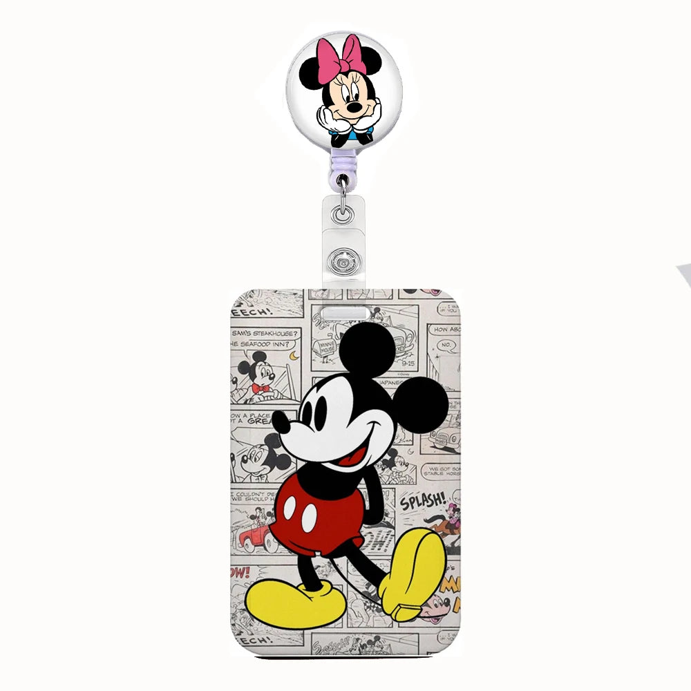 Cartoon Keychain Easy Retractable Badge Reel Clip Cartoon Doctor Student IC ID Card Badge Holder