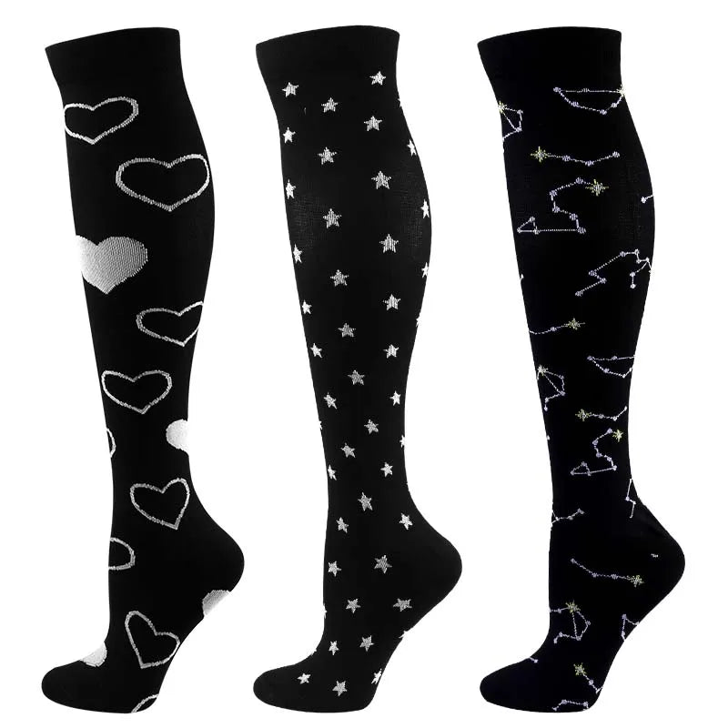 CFS Compression Socks Women Men Knee Stocking 20-30mmHg Edema Diabetes Varicose Veins Nurse Compression Socks Running Sport Sock