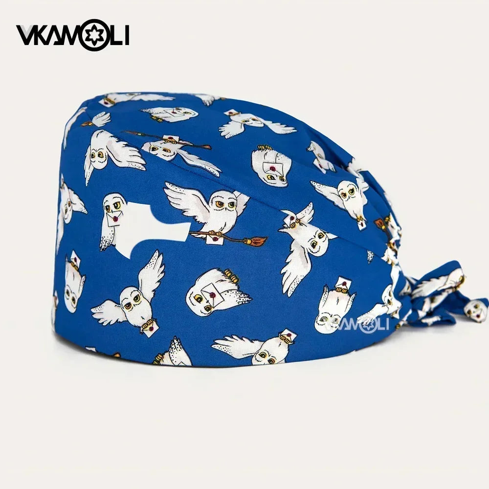 halloween print surgical caps woman and man medical scrubs cap skull print surgery cap shop lab beauty work accessories