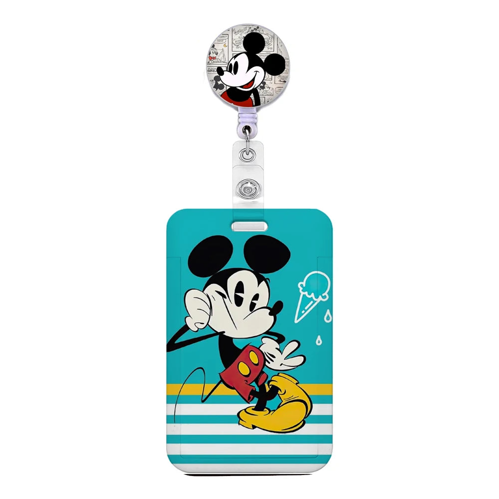 Cartoon Keychain Easy Retractable Badge Reel Clip Cartoon Doctor Student IC ID Card Badge Holder