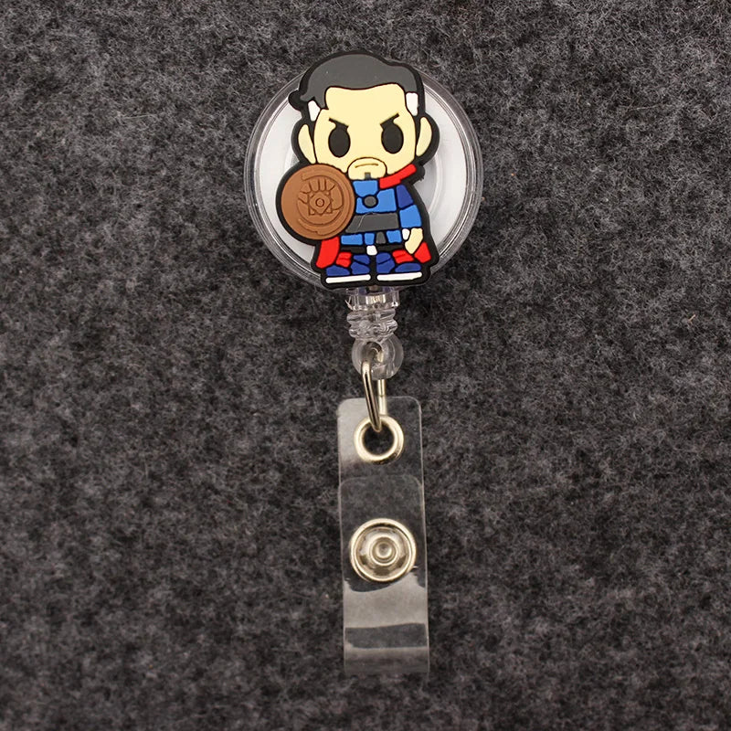 Cartoons Hero Logo Style Badge Reel Nurse Workers Enfermera ID Holder Girl Boy Retractable Name Card Holder Accessory