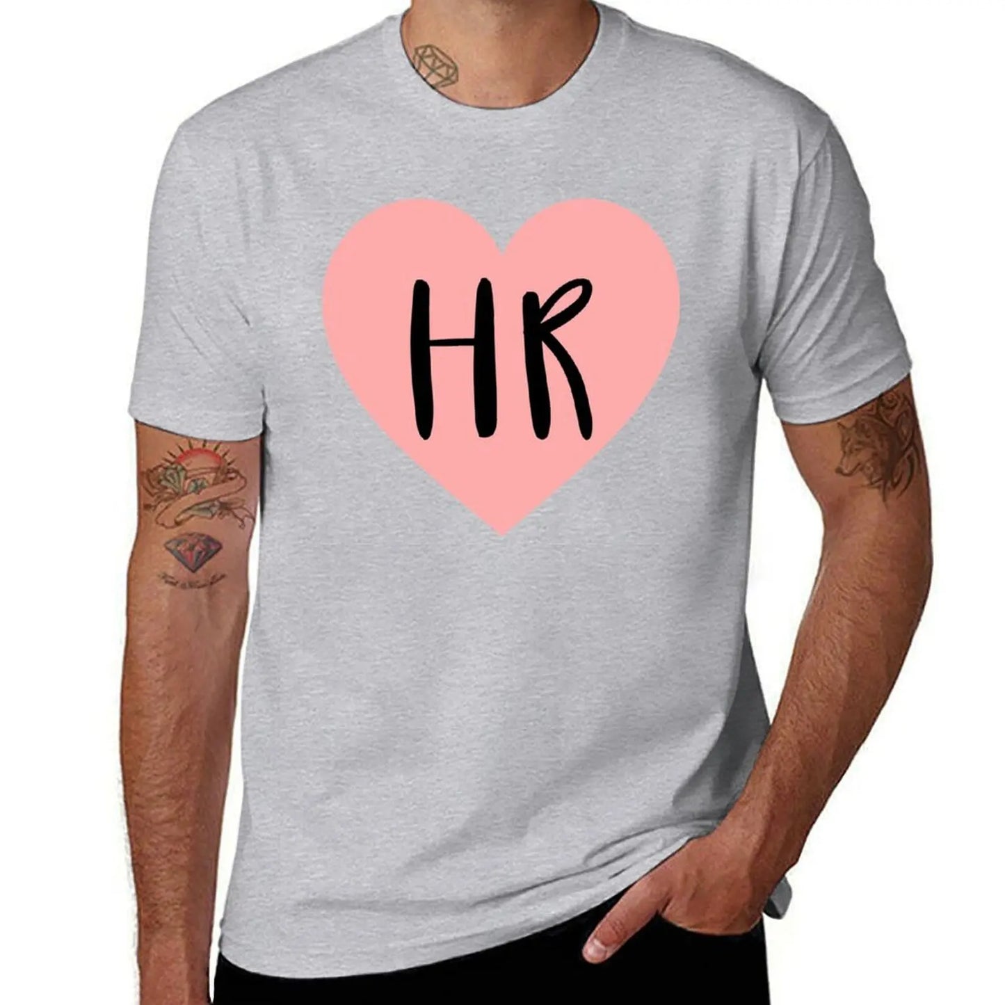 Heart I Love HR Human Resources T-Shirt oversize t-shirts man cute tops outfits for men